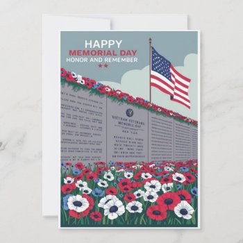 Happy Memorial Day Vietnam War Veterans Holiday Card by HasCreations at Zazzle