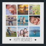 Happy Memories Family 9 Photo Collage Faux Canvas Print<br><div class="desc">Capture your happy memories and display them in your home for you to enjoy or create a gift for someone to treasure. Cusomize by uploading 9 of your favorite pictures.</div>