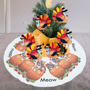 Happy Meow Kittens & Pumpkins, Holiday Season, ZSG Brushed Polyester Tree Skirt