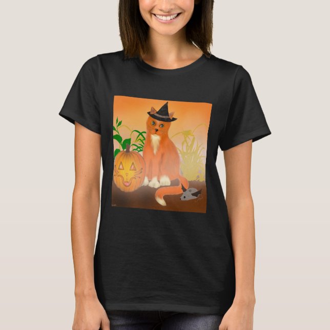 Happy Meow-lloween T shirt (Front)