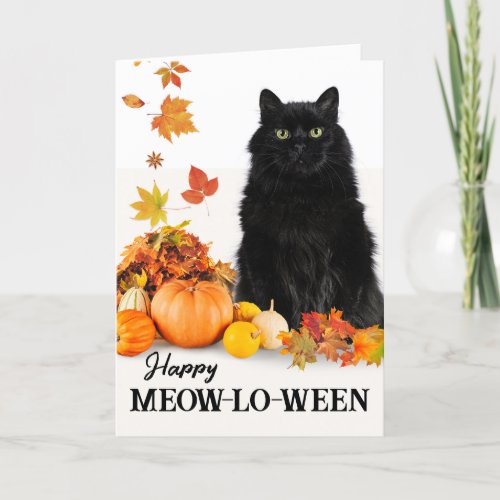 Happy Meow_lo_ween with Halloween Black Cat Card