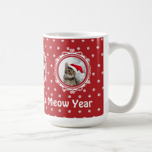 'Happy Meow Year' Cat Lover Christmas  Coffee Mug