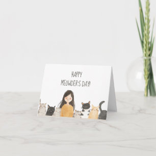 Happy Meowder's Day Crazy Cat Lady Mother's Day Card