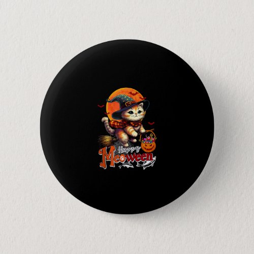 Happy Meoween Halloween Cat Cosplay Witch Costume  Button