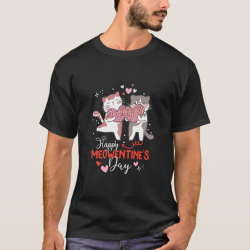 Happy Meowentine S Day Funny Cute Design Cat Valen T_Shirt