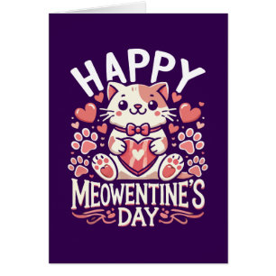 Happy Meowentine's Day - Cute Cat Valentine's Day Cards