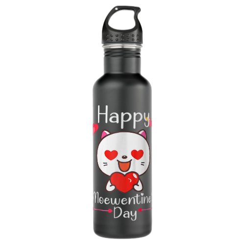 Happy Meowentines Day Valentine Cat Lover Heart C Stainless Steel Water Bottle