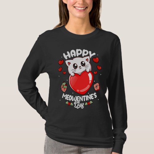 Happy Meowentines Day  Valentines Day Cat T_Shirt