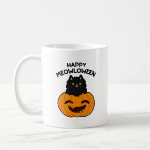 Happy Meowloween Funny Halloween Pun Coffee Mug