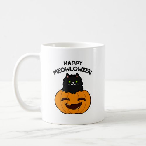 Happy Meowloween Funny Halloween Pun Coffee Mug