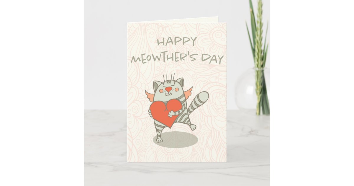 Happy Meowther S Day Cat Mom Mother S Day Card Zazzle Com