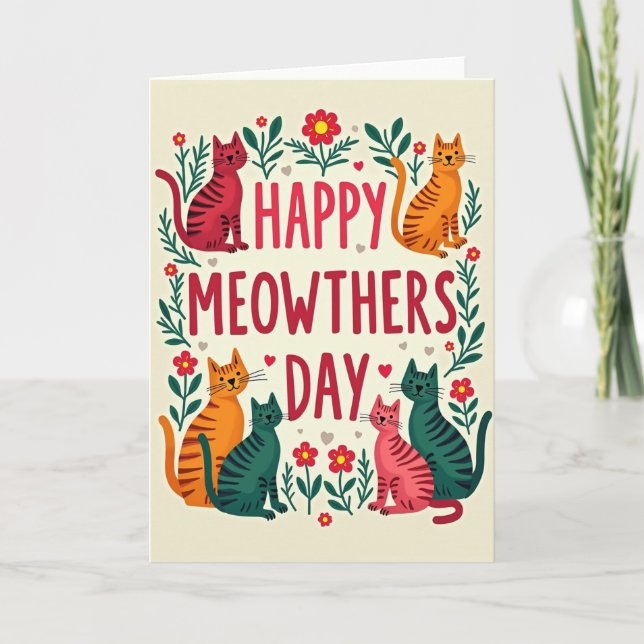 Happy Meowthers Day Cats Card (Front)