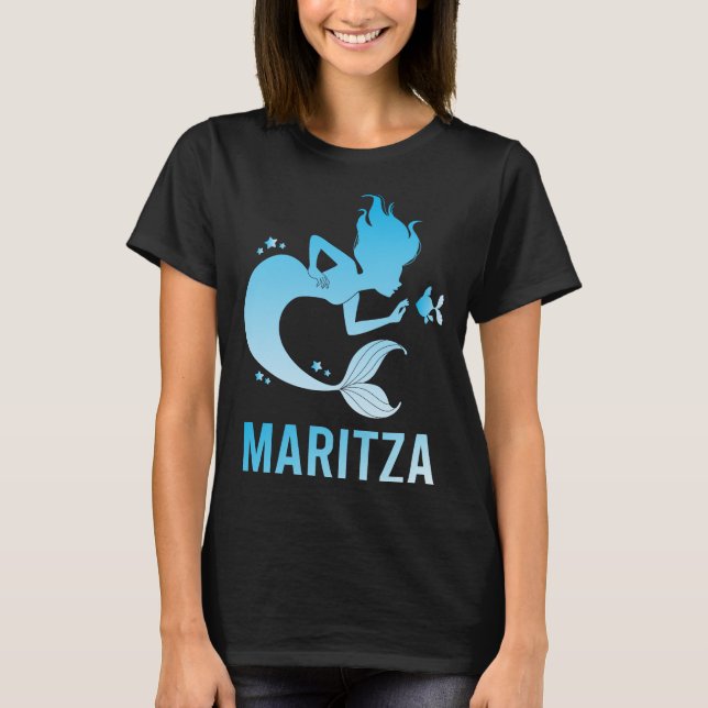 Happy Mermaid - Maritza Name T-Shirt (Front)