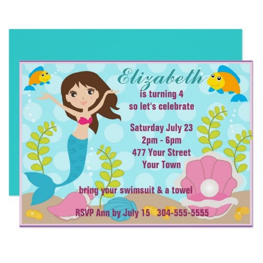Hy Mermaid Pool Party Invitation Zazzle Hy Mermaid Pool Party Invitation
