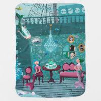 Happy mermaids at the Octopus's tea party Swaddle Blanket