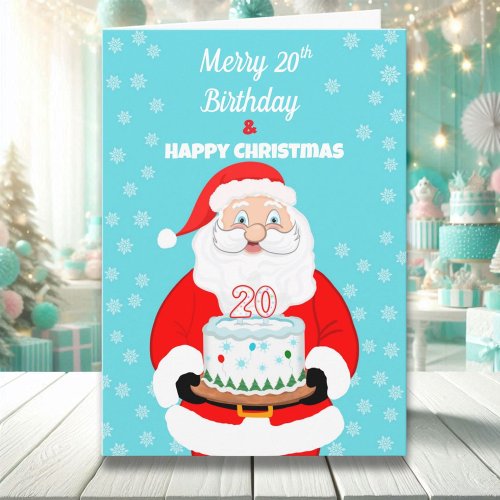 Happy Merry 20th Birthday Christmas Santa 