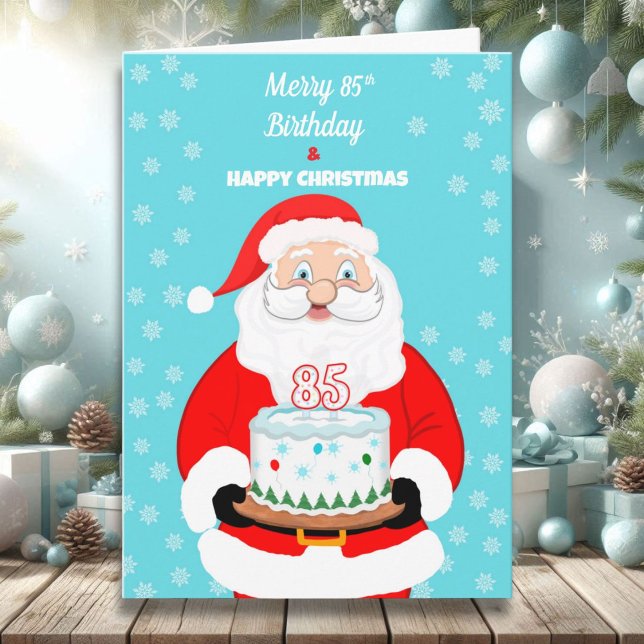 Happy Merry 85th Birthday Christmas Santa  Card (Creator Uploaded)