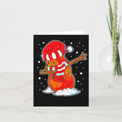 Happy Merry Christmas Basketball Snowman  Card