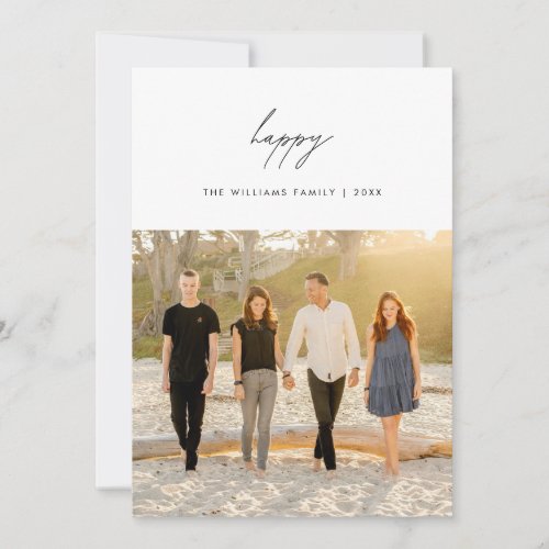 Happy Merry Christmas Family Photo Layover Holiday Card