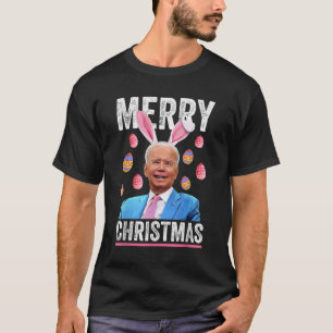Happy Merry Christmas Funny Biden Confused for Eas T-Shirt