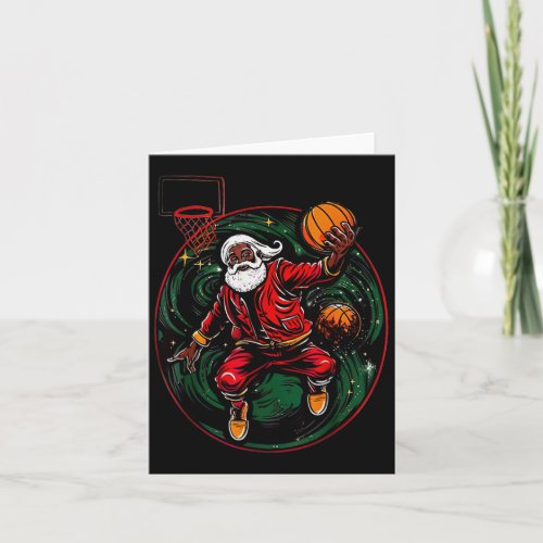 Happy Merry Christmas Santa Basketball  Card