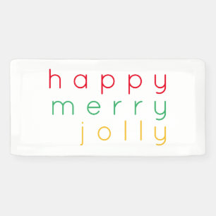 HAPPY MERRY JOLLY 2'x1' Banner
