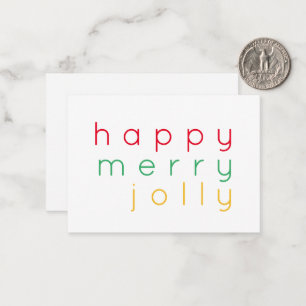 HAPPY MERRY JOLLY 3.5x2.5 Flat Card 