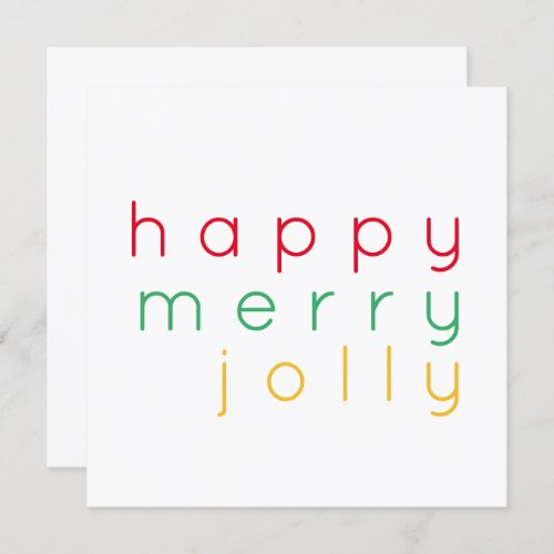 HAPPY MERRY JOLLY 525 Square Flat Card