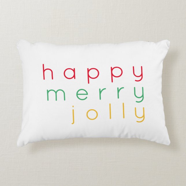 HAPPY MERRY JOLLY Accent Pillow (Front)