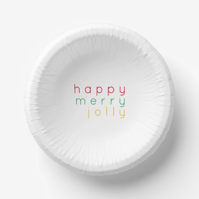 HAPPY MERRY JOLLY Paper Bowls (Front)