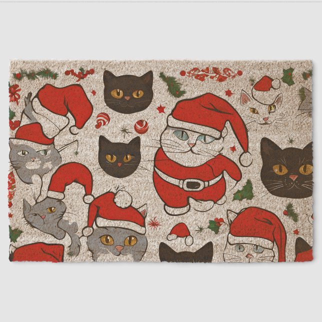 Happy mery christmas  fiber doormat (Front)