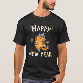 Happy Mew Year 2021 Funny Cat New Years Eve Party T-Shirt