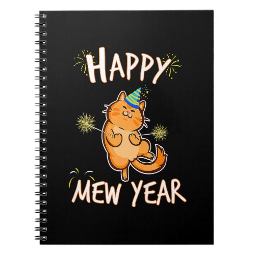 Happy Mew Year 2023 Funny Cat New Years Eve Party Notebook