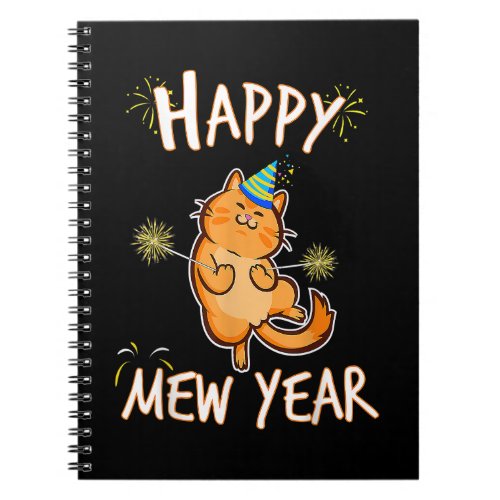 Happy Mew Year 2023 Funny Cat New Years Eve Party Notebook