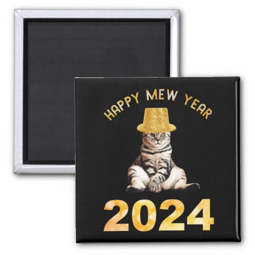 Happy Mew Year 2024 Magnet