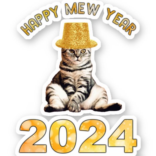 Happy Mew Year 2024 Sticker