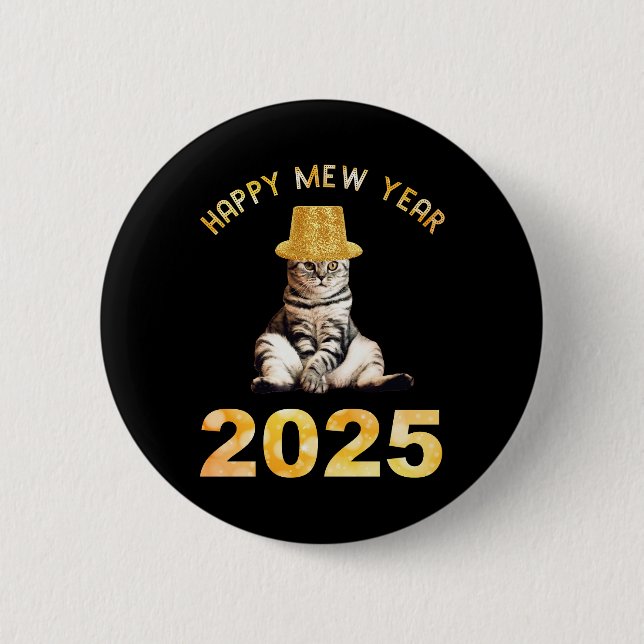 Happy Mew Year 2025 Button (Front)