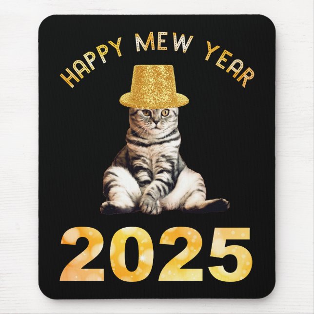 Happy Mew Year 2025 Mouse Pad (Front)