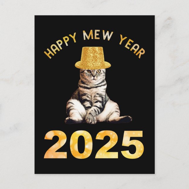 Happy Mew Year 2025 Postcard (Front)