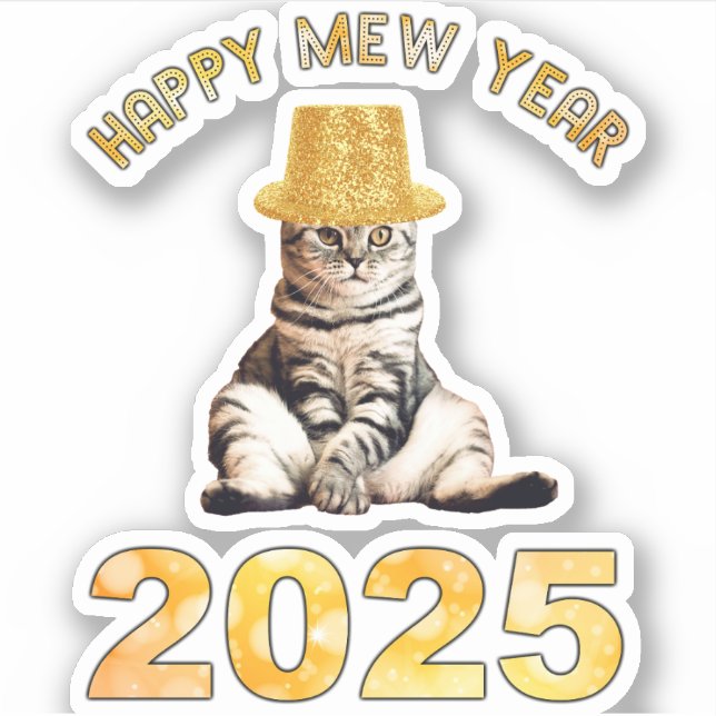 Happy Mew Year 2025 Sticker (Front)