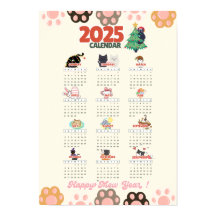 Happy Mew Year 2025 wall calendar for cat's lovers