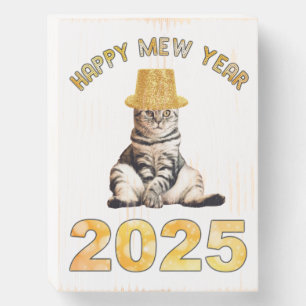 Happy Mew Year 2025 Wooden Box Sign