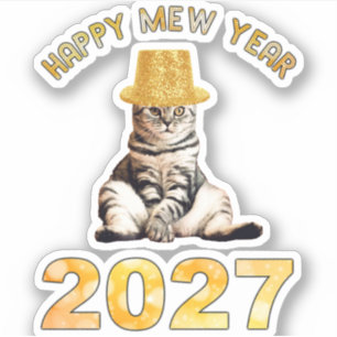 Happy Mew Year 2027 Sticker