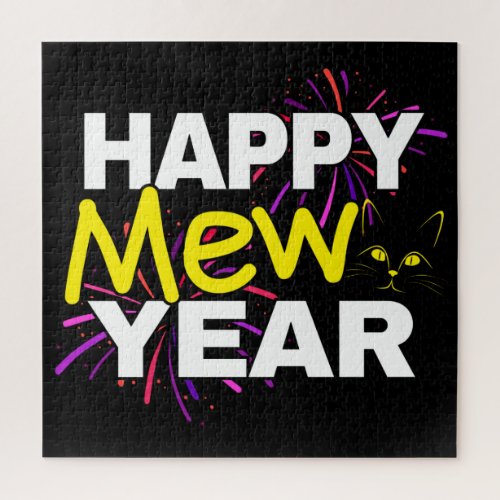 Happy Mew Year _ New Year Cat Lover Jigsaw Puzzle