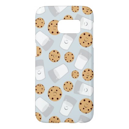 Happy Milk and Cookies Pale Blue Samsung Galaxy S7 Case