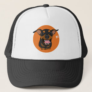 Happy Min Pin Miniature Pinscher Trucker Hat