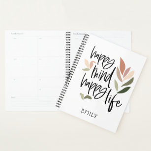 Happy Mind Happy Life Motivational Quote Planner