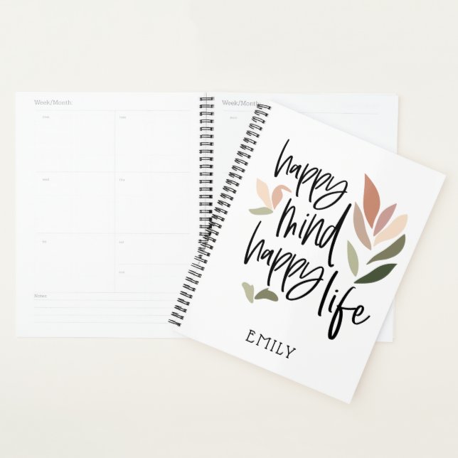 Happy Mind Happy Life Motivational Quote Planner (Display)