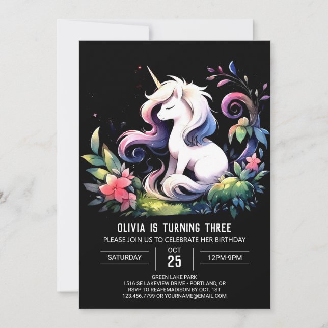 Happy Minimalist Horse Birthday Invitation (Front)