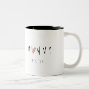 Happy Minimalist Mommy Pregnancy Gift Two-Tone Coffee Mug